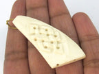1 Pendant - Cream white color Tibetan endless infinity knot carved recycled cattle bone pendant connector bead- PB102