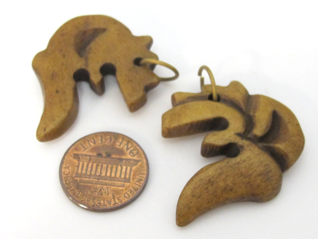 1 pendant - Tibetan pendant Carved Om recycled cattle bone pendant - PB096