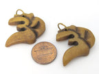 1 pendant - Tibetan pendant Carved Om recycled cattle bone pendant - PB096