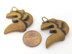 1 pendant - Tibetan pendant Carved Om recycled cattle bone pendant - PB096