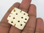 1 Pendant - Cream white color Tibetan endless infinity knot carved recycled cattle bone pendant - PB097