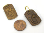 1 pendant - Tibetan pendant rectangular square shape carved Om recycled cattle bone pendant - PB101