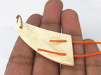 1 Pendant - Cream white color Tibetan endless infinity knot carved recycled cattle bone pendant connector bead- PB102
