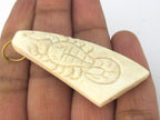 1 Pendant - Tibetan scorpio symbol carved bone pendant white connector bead- PB103