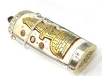 Large Tibetan silver buddha stupa sun design snuff bottle pendant with recycled cattle bone brass inlays - PM478