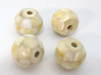 2 Beads - Rondelle mother of pearl shell mosaic inlay bead - BD690C