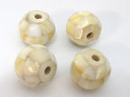 2 Beads - Rondelle mother of pearl shell mosaic inlay bead - BD690C