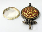 1 pendant - Tibetan silver with gold copper color plating ghau box pendant - PM484