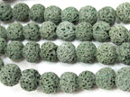 10 beads - Lava beads rondelle shape green Lava beads 10 mm - NB150