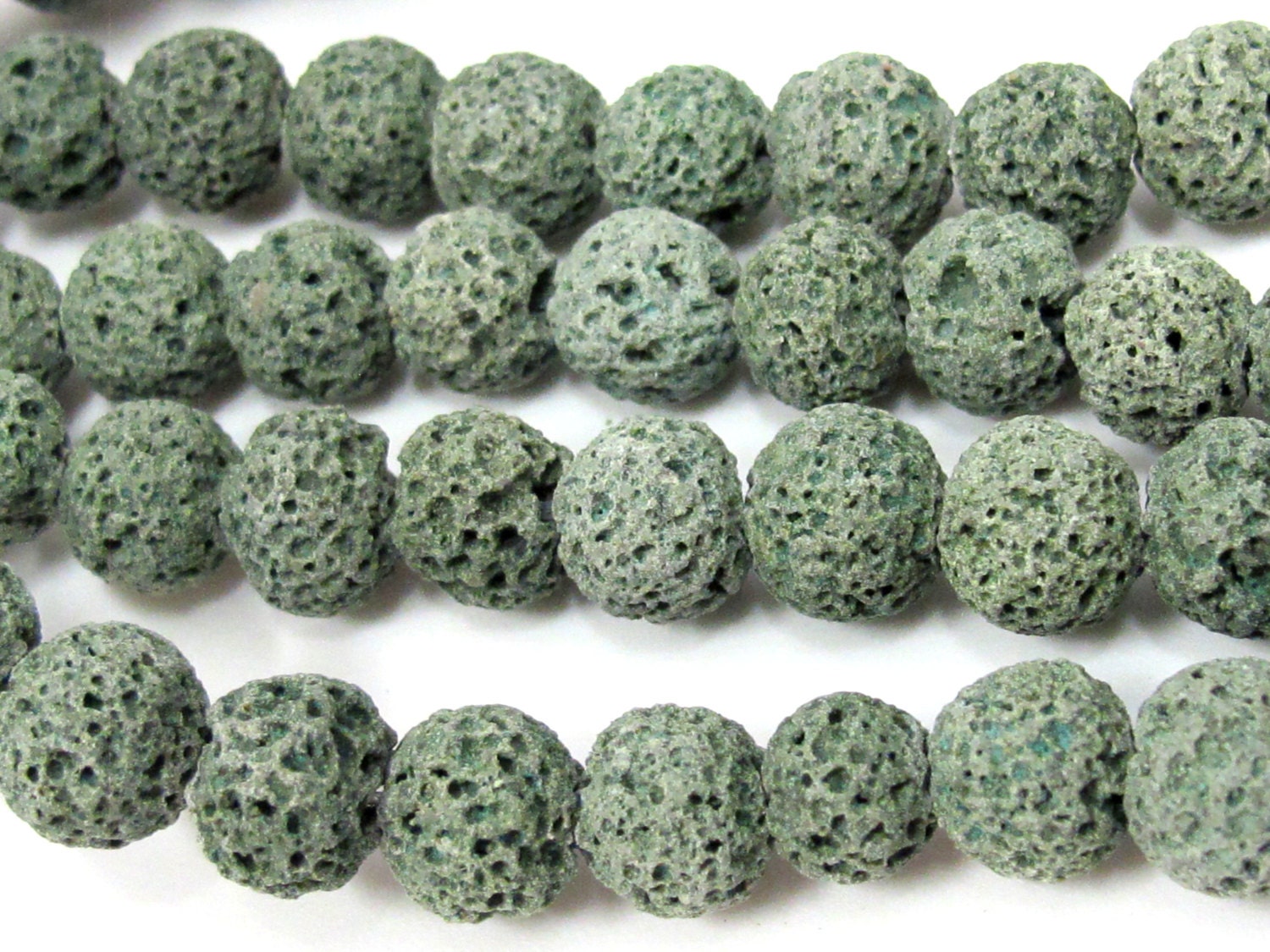 10 beads - Lava beads rondelle shape green Lava beads 10 mm - NB150