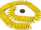 Full strand - Yellow color magnesite gemstone spike stick beads 25 mm x 5 mm - GM356B