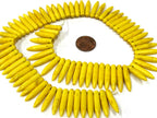 Full strand - Yellow color magnesite gemstone spike stick beads 25 mm x 5 mm - GM356B
