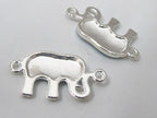 2 connector charms - Black color enamel inlaid Elephant connector bracelet supply - BD911