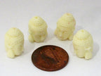 2 BEADS - Cream white color resin Dual sided Buddha face pendant bead 15 mm x 11 mm - BD749C