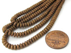 1 strand - Rondelle small size 4 mm Copper tone plated disc metal beads - 1 STRAND approx 11 inches - BD914