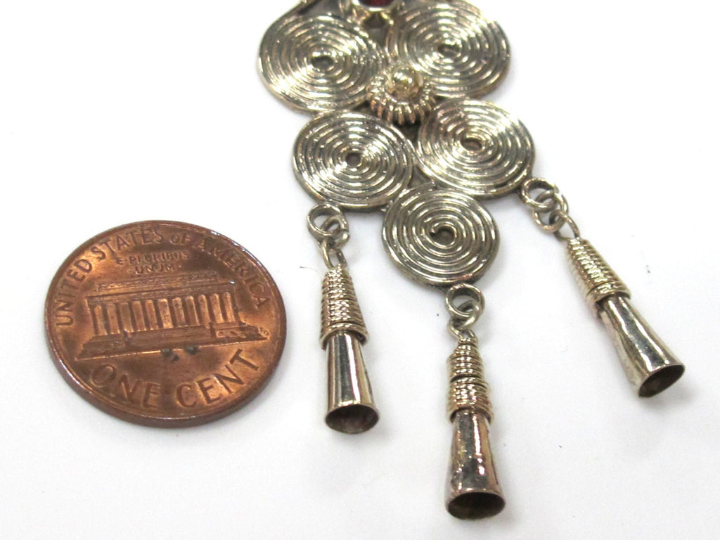 1 piece - Ethnic spiral shield design Tibetan charm pendant - PM500B