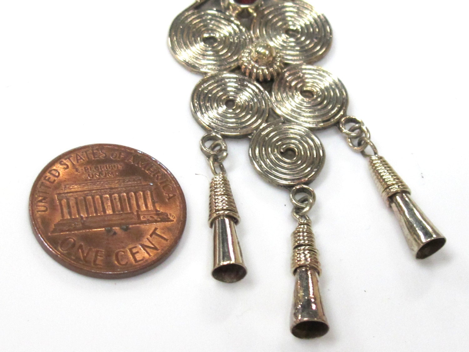 1 piece - Ethnic spiral shield design Tibetan charm pendant - PM500B