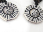 1 Pendant - Cream color Yin yang symbol octagonal resin pendant - PB104