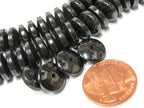 10 BEADS - 10 mm size Magnetic Hematite disc gemstone Beads - GM405