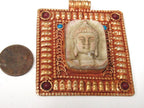 Gorgeous Square shape Buddha pendant with ethnic tibetan filigree design - PM109N