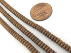 1 strand - Rondelle small size 4 mm Copper tone plated disc metal beads - 1 STRAND approx 11 inches - BD914
