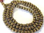 108 mala beads Tibetan antiqued finish Om mantra etched beads- 8 mm size- ML082A