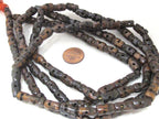 Tibetan 108 skull mala upcycled cattle bone beads supply long strand dark brown beads - 108 beads - ML068A