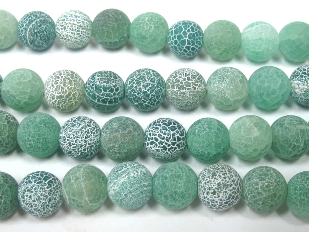 10 BEADS - Green color Fire agate dragon veins gemstone beads 10 mm size - GM407