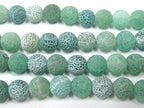 10 BEADS - Green color Fire agate dragon veins gemstone beads 10 mm size - GM407