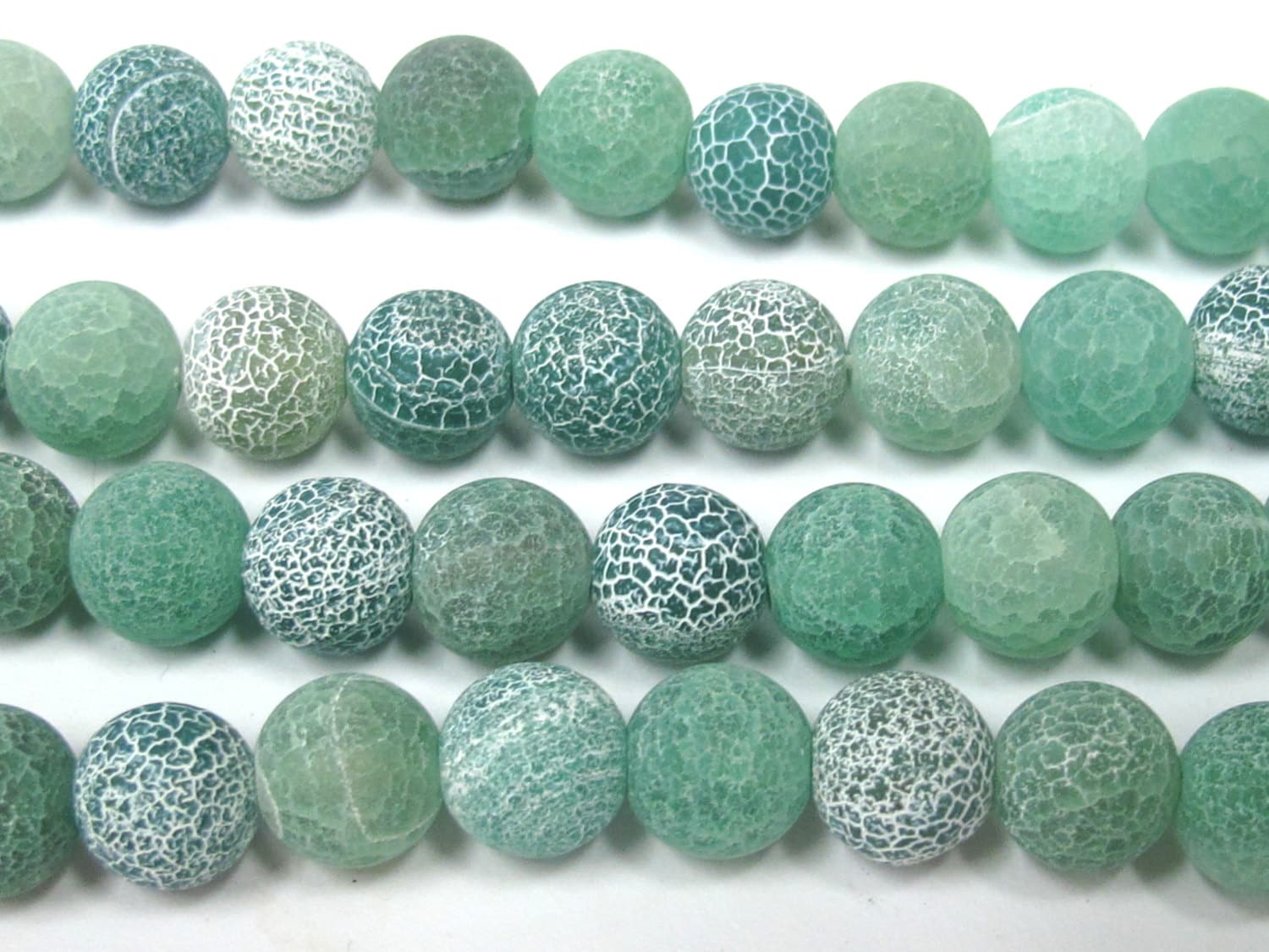 10 BEADS - Green color Fire agate dragon veins gemstone beads 10 mm size - GM407