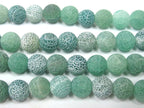 10 BEADS - Green color Fire agate dragon veins gemstone beads 10 mm size - GM407