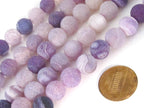 10 BEADS - Purple color Fire agate dragon veins gemstone beads 10 mm size - GM408