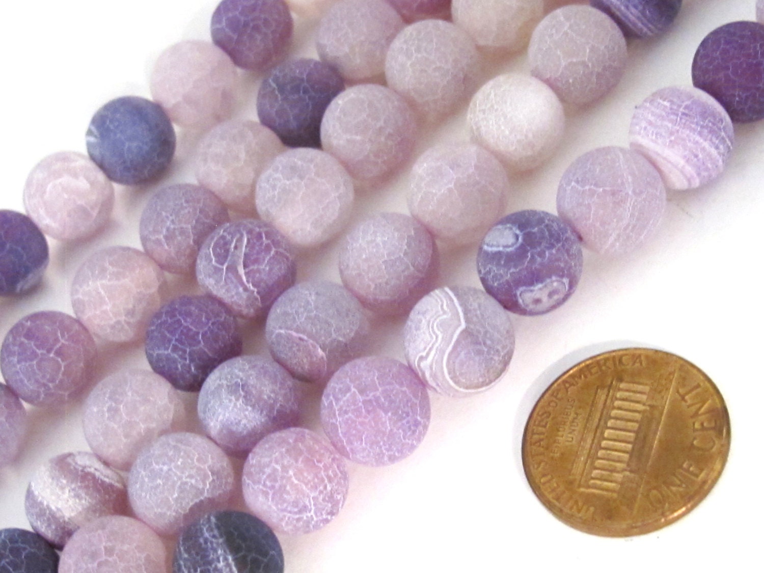 10 BEADS - Purple color Fire agate dragon veins gemstone beads 10 mm size - GM408