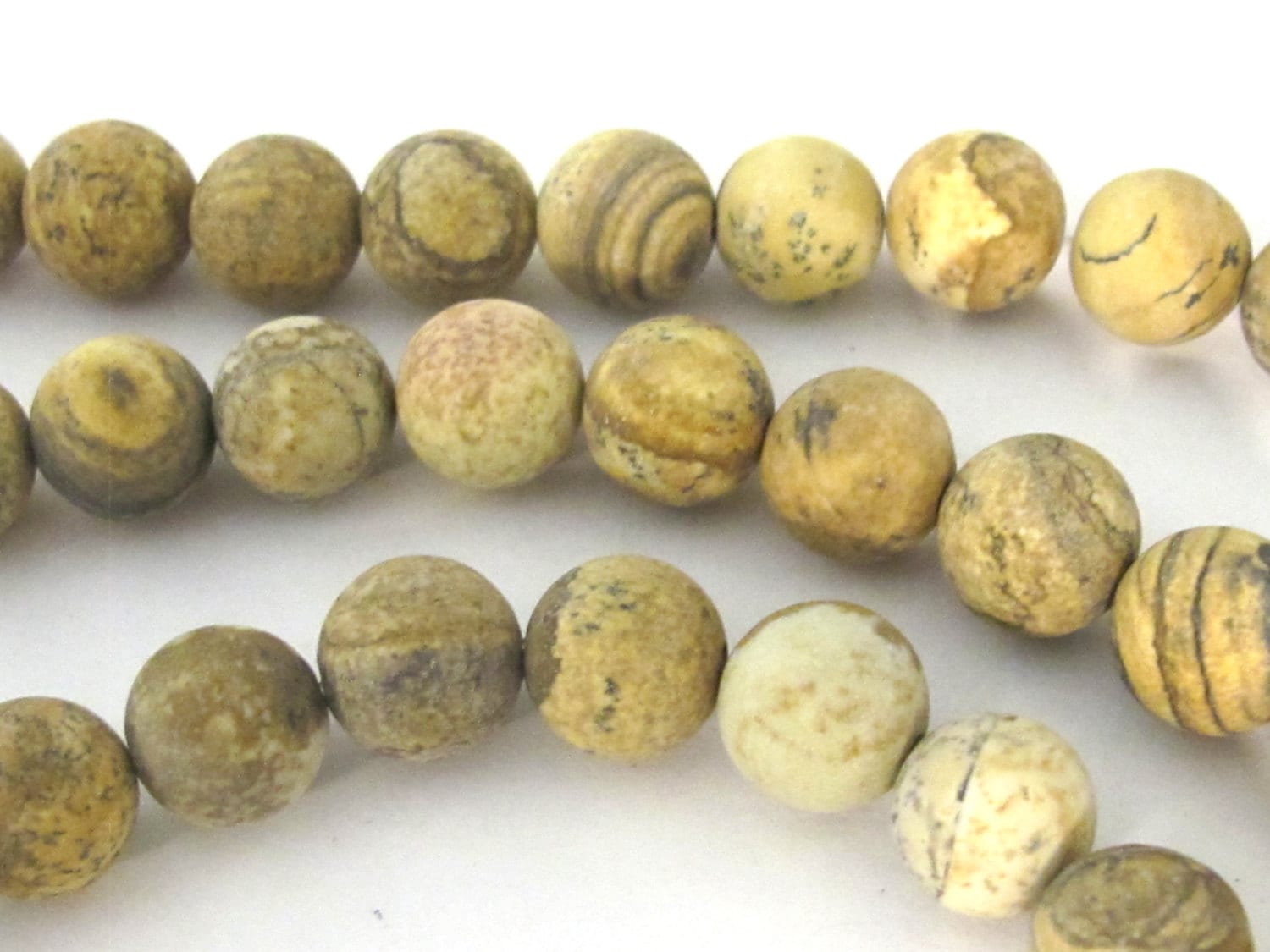 15 Beads - 10 mm size Earthy coffee tone picture Jasper round shape gemstone beads - GM410