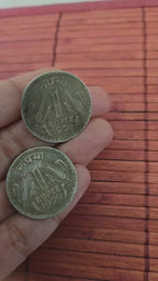 Vintage India 1978 and 1979 genuine One Rupee Coin charms pendant-  2 collectible pieces  - STR003C
