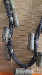 Vintage old ethnic nepal tribal brass amulet pendants necklace one of a kind - Selling As Is - STR005A