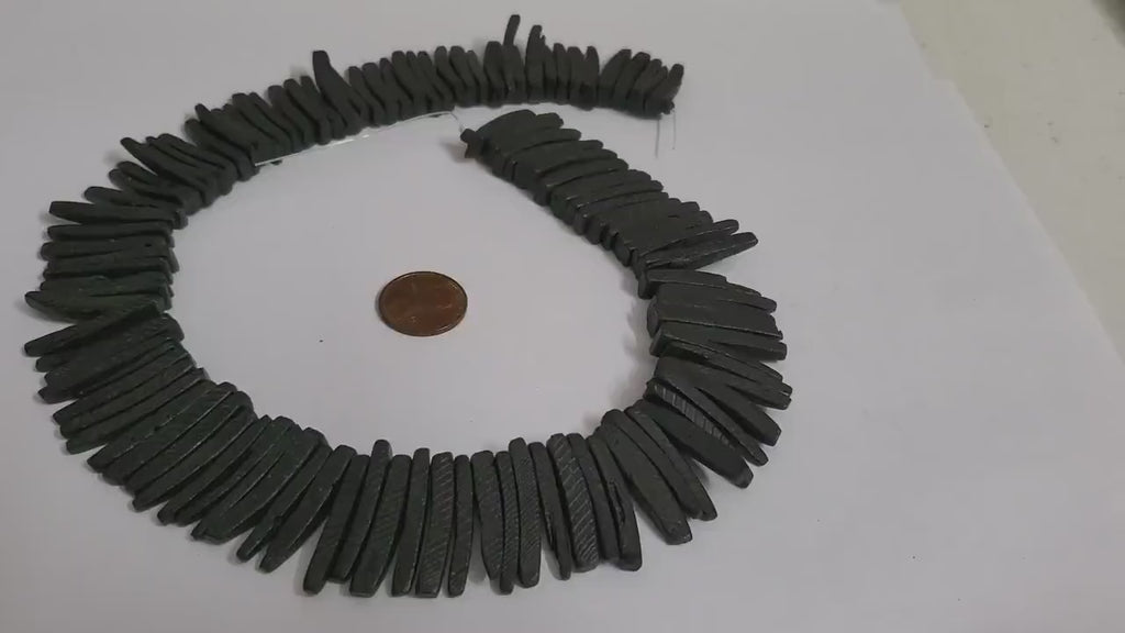 Black color coconut sticks Full Strand 15 inches  NB106s