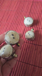 1 pendant - Beautiful Tibetan natural naga conch shell pendant encased in antiqued silver floral design from Nepal  -- PM486